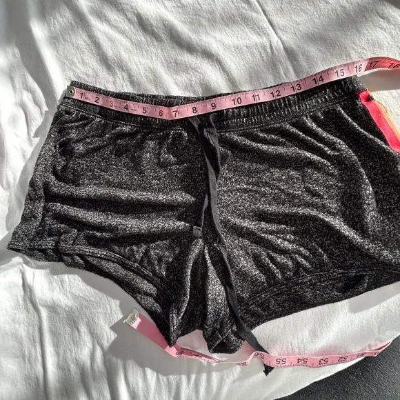 PINK Heathered Black Lounge Sleep Short Rainbow FaLaLa Size M - Picture 2 of 6